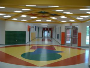 Center Elementary School hallways by Timberline Constructors Inc in Lufkin, TX.
